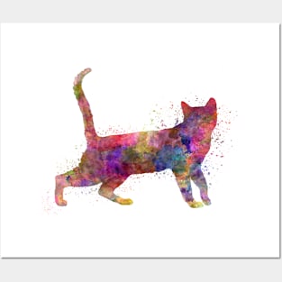 bengali cat in watercolor Posters and Art